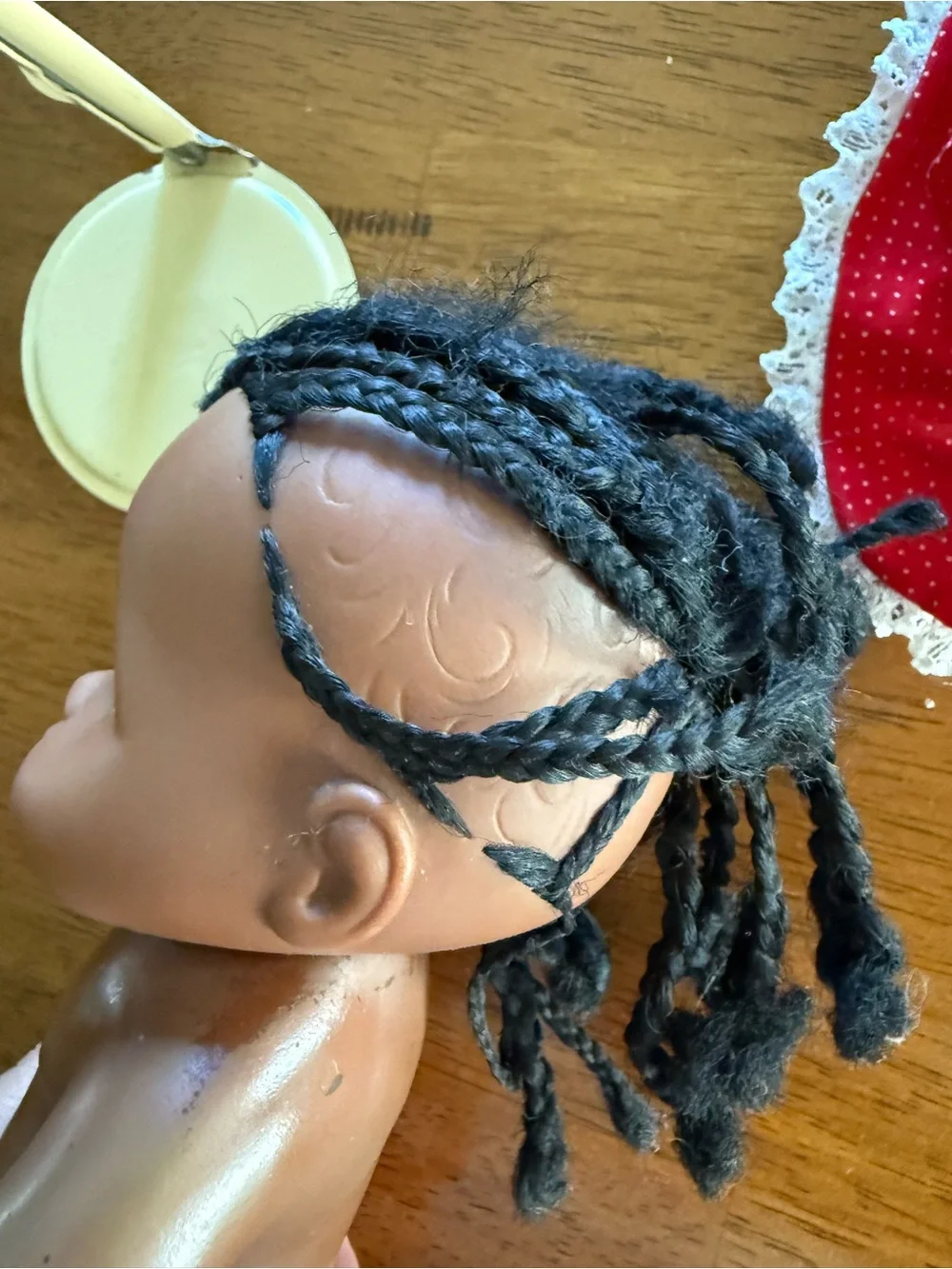 Black baby 1975 SHINDANA AFRICAN AMERICAN DOLL braids red outfit as is